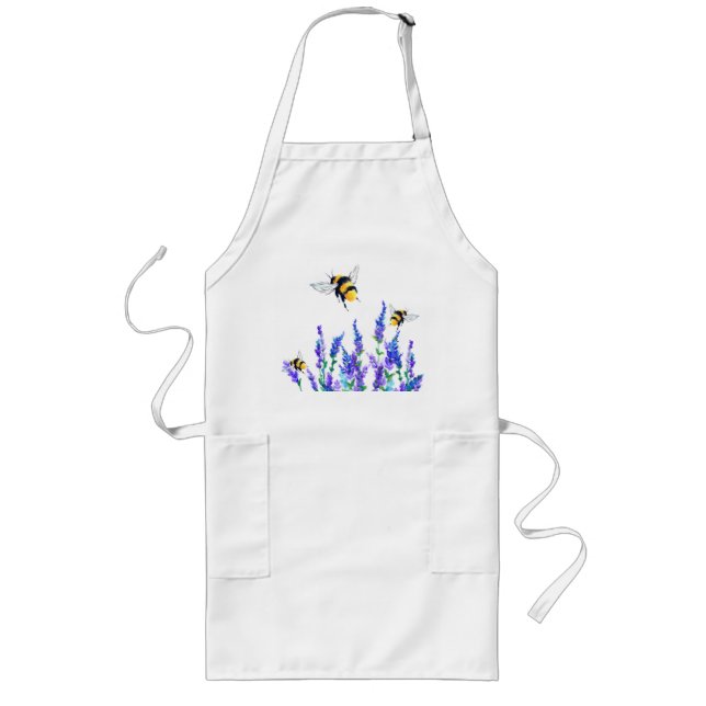 Spring Flowers and Bees Flying Apron (Front)