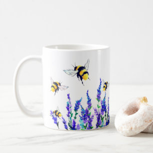 Spring Flowers and Bees Flying Mug