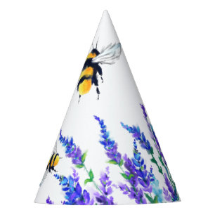 Spring Flowers and Bees Flying Party Hat