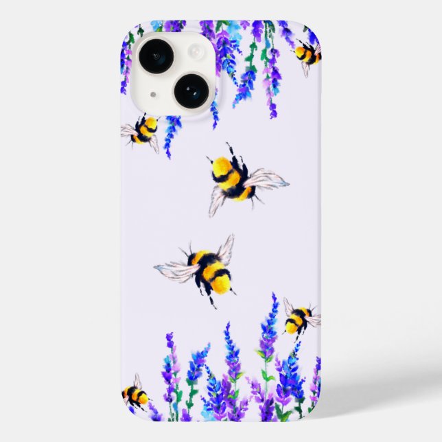 Spring Flowers and Bees iPhone Case (Back)