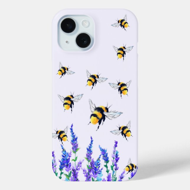 Spring Flowers and Bees iPhone Case (Back)