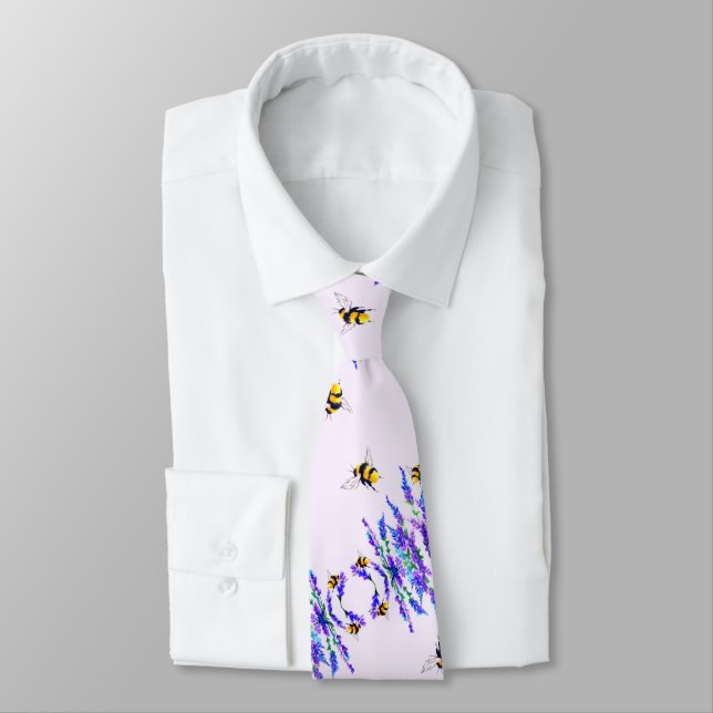 Spring Flowers and Bees Neck Tie (Tied)