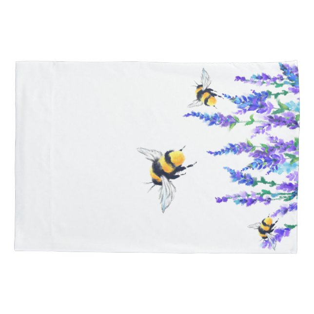 Spring Flowers and Bees Pillow Case (Back)