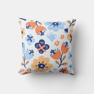 Spring Flowers and Branch pattern cotton  Cushion