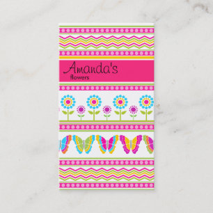 Spring flowers and butterflies Business Card