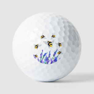Spring Flowers and Flying Bees Golf Balls