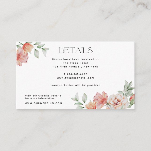 Spring Flowers and Greenery Details Enclosure Card (Front)