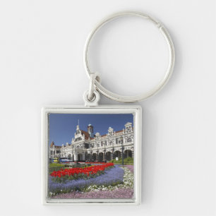 Spring Flowers and Historic Railway Station, Key Ring