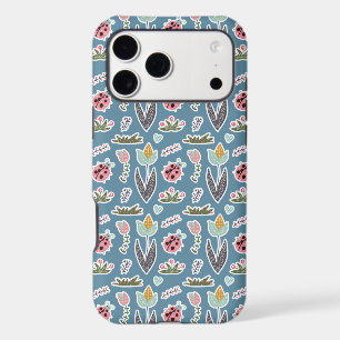 Spring Flowers and Ladybug Pattern