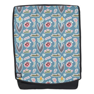 Spring Flowers and Ladybug Pattern Backpack