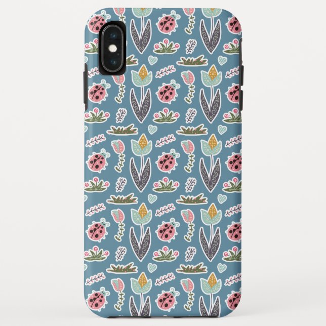 Spring Flowers and Ladybug Pattern Case-Mate iPhone Case (Back)