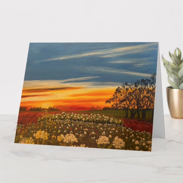 Spring Flowers at Sunset, by Gary Poling  Card (Small Plant)