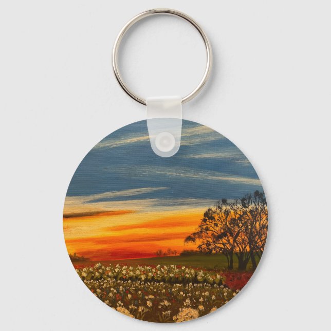 Spring Flowers at Sunset, by Gary Poling  Key Ring (Front)