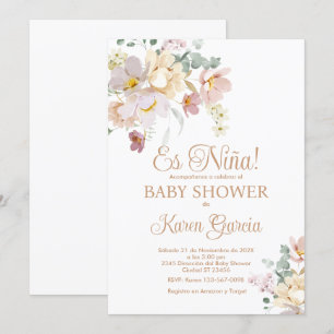 Spring Flowers Baby Shower Girl Invitation