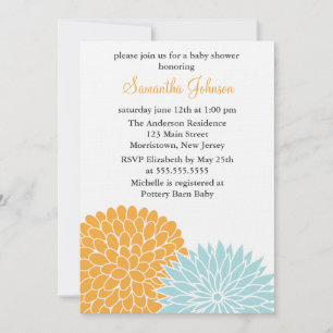 Spring Flowers Baby Shower Invitation