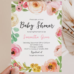 Spring Flowers Baby Shower Invitation