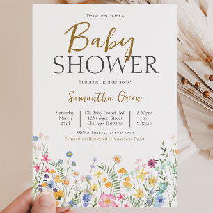 Spring Flowers Baby Shower Invitation