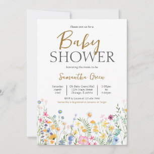 Spring Flowers Baby Shower Invitation