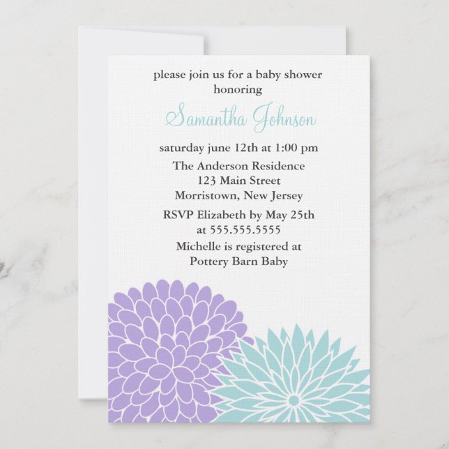 Spring Flowers Baby Shower Invitation (Front)