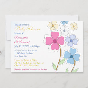 Spring Flowers - Baby Shower Invitation