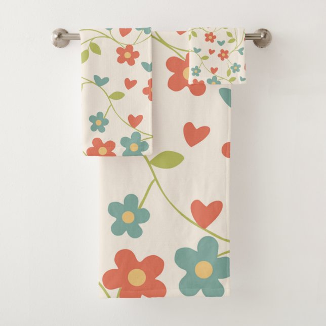 Spring Flowers Bath Towel Set (Insitu)
