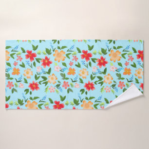 Spring flowers bath towel set