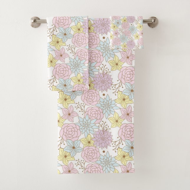 spring flowers bath towel set (Insitu)