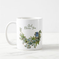 Spring Flowers Bird Religious God Bless You Coffee