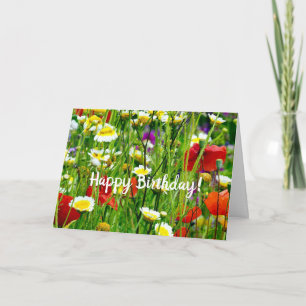 Spring Flowers Birthday Greeting Card