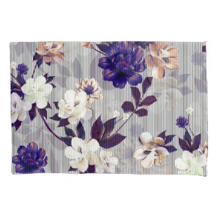 Spring Flowers Black Silhouette Pattern Pillowcase