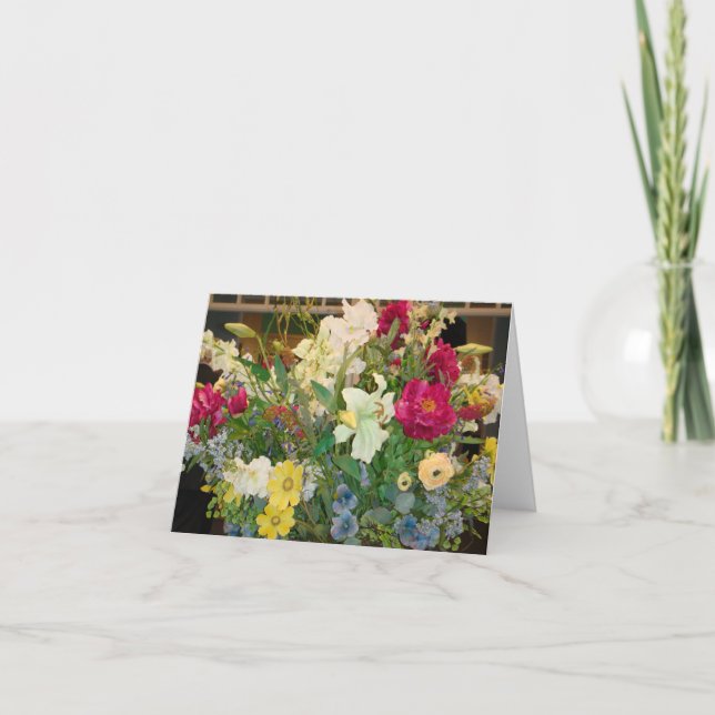 Spring Flowers Blank Note Card (Front)