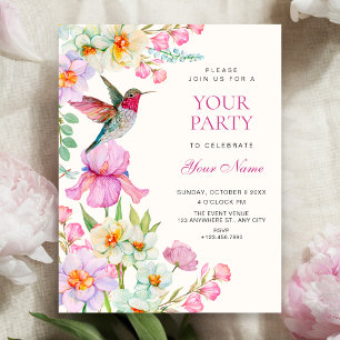 Spring flowers bloom invitation