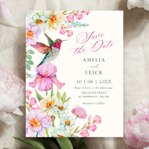 Spring flowers bloom wedding save the date