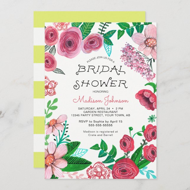 Spring Flowers | Bridal Shower | Invitation (Front/Back)