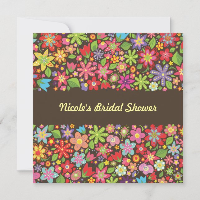 Spring Flowers Bridal Wedding Shower Invitation (Front)