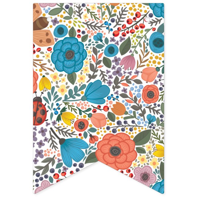 Spring Flowers. Bunting (First Flag)