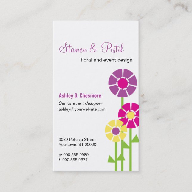 Spring Flowers Business Card (Front)