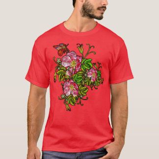 Spring Flowers Butterflies T-Shirt