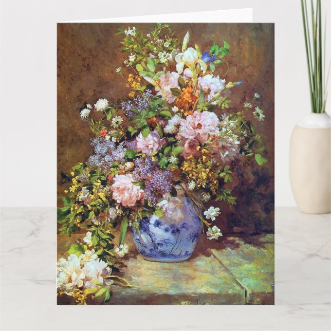 Spring Flowers by Renoir Big Mother's Day Card (Front)