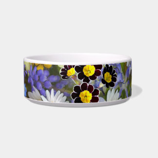 spring flowers cat food bowl 