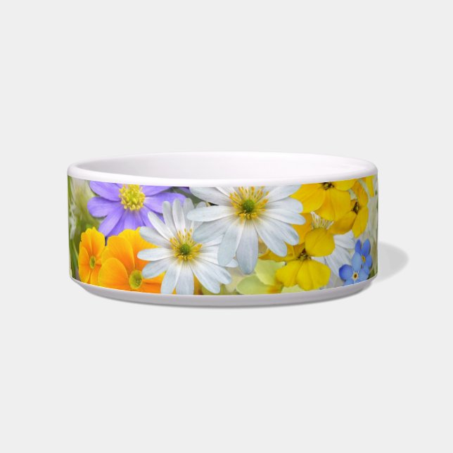 spring flowers cat food bowl (Front)