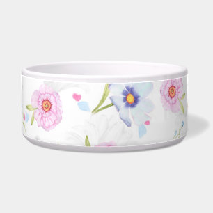spring flowers cat food bowl