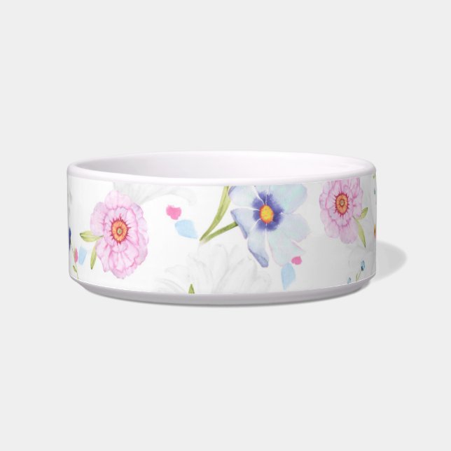 spring flowers cat food bowl  (Front)