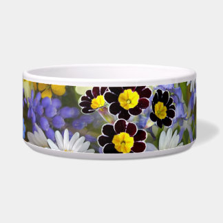 spring flowers cat food bowl