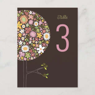 Spring Flowers Chic Blooming Pop Tree Table Number Postcard