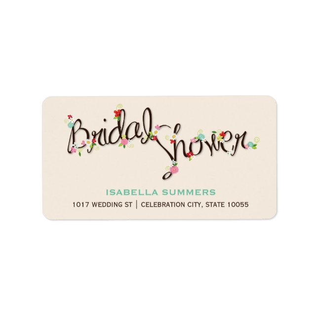 Spring Flowers Chic Bridal Shower Address Labels (Front)