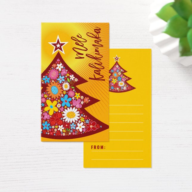Spring Flowers Christmas Tree Party DIY Gift Tag (Desk)