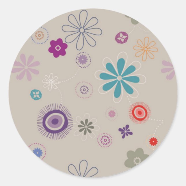 Spring Flowers Classic Round Sticker (Front)