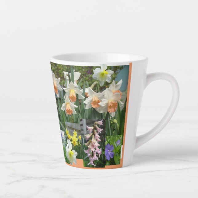 Spring Flowers Collage Latte Mug (Right)