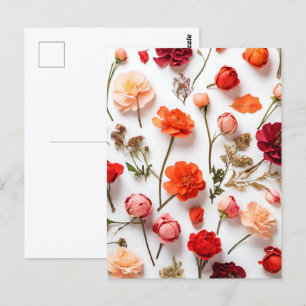 Spring flowers collection postcard